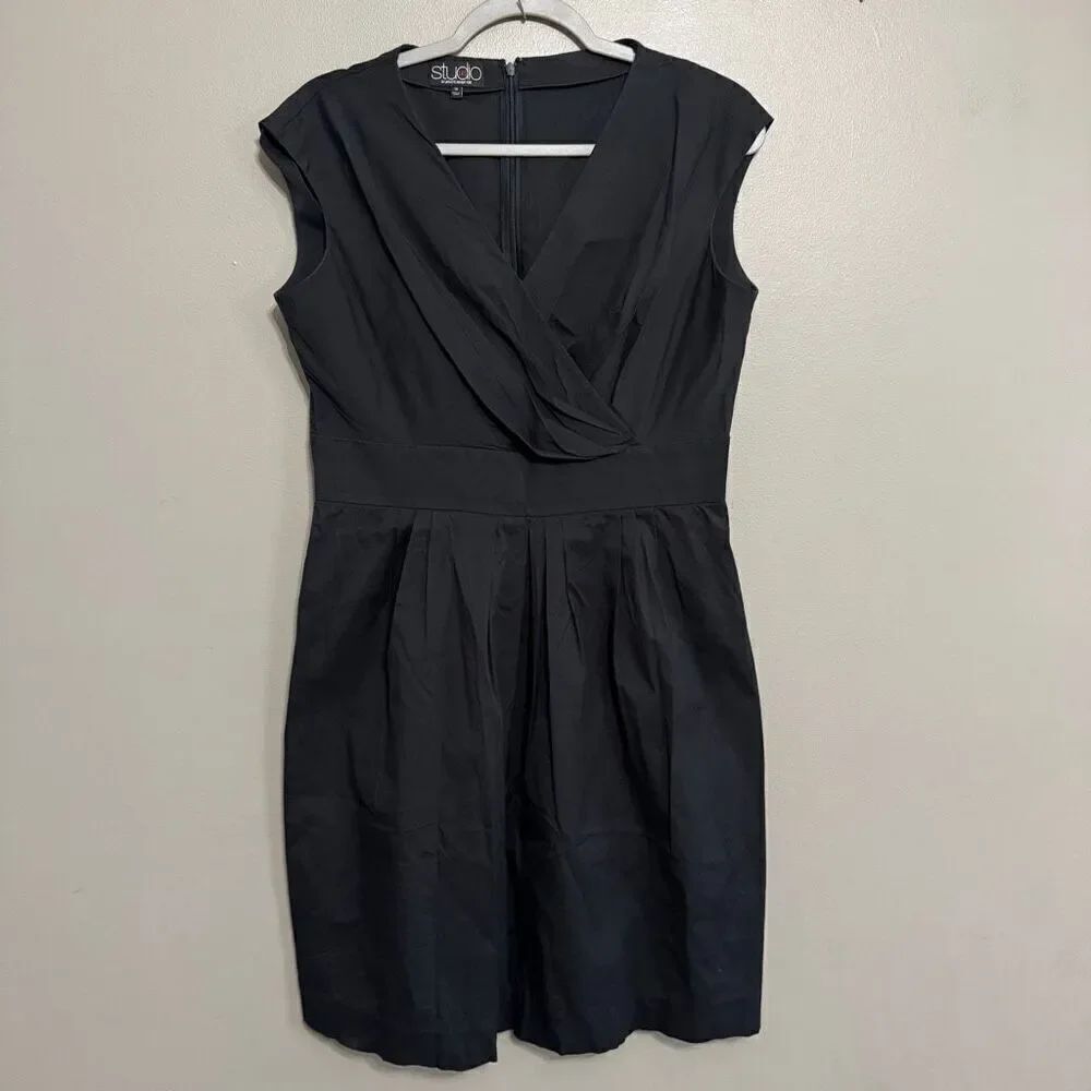 Lafayette 148 Studio 148 black cotton sleeveless dress size 10